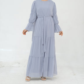 LR866+LR867   (abaya + hijab + underwear)Elegant Cardigan abaya