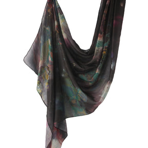 WJ001  Printed Tie-Dye Polyester Long Hijab