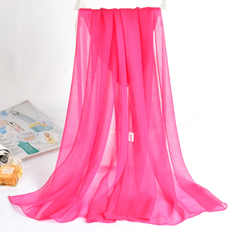 QWS05  Long Plain Chiffon Sun Protection Hijab