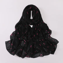 W-0022  Ditsy Floral Printed Pearl Chiffon Hijab