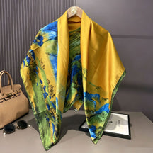 S11001  110*110 cm Printed Silk-Look Large Square Scarf