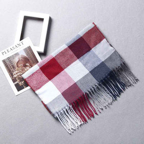 TL-32  Fashion Plaid Faux Cashmere Scarf