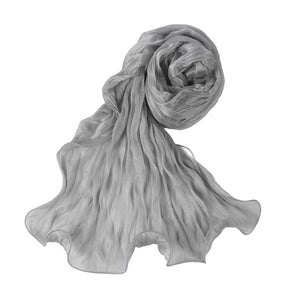 WJ090  Plain breathable bright silk bubble crepe hijab