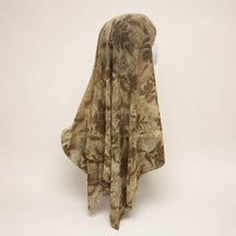 JBXF000  Printed Chiffon Hijab + Attached Tie Back Cap