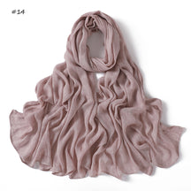 YZ322  Plain Washed-Dye Modal Crinkle Rolled-Edge Hijab