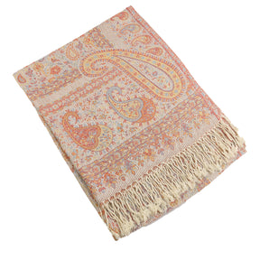 WJ005  Paisley Fringe Faux Cashmere Long Scarf