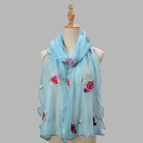 YSY559 Exquisite yarn embroidered scarf shawl