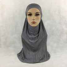 HY016  Plain Mercerized Cotton Jersey Instant Hijab + Jersey Cap Set