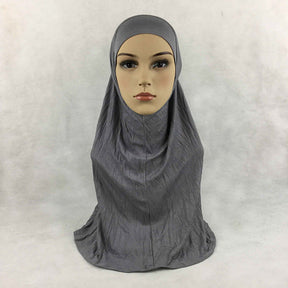 HY016  Plain Mercerized Cotton Jersey Instant Hijab + Jersey Cap Set