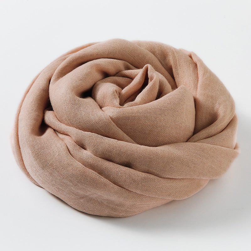 MM02 Women's solid color cotton and linen scarf