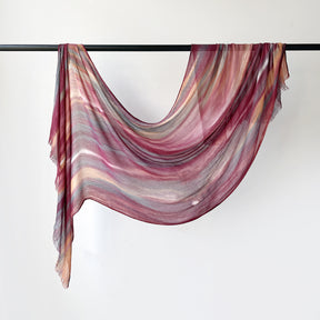 SS007  Gradient Rainbow Collection Short Tassel Crinkled Hijab