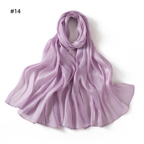 YZ206  Spring and summer new thin soft shiny silk shawl scarf