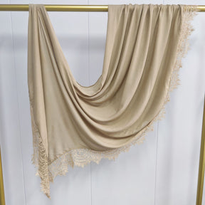 WJ079  Plain Modal Hijab with Lace Trim