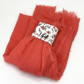 WJ01  Plain Seersucker Crinkle Fringe Edge Large Hijab