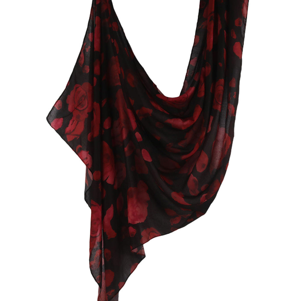 WJ001  Printed Tie-Dye Polyester Long Hijab