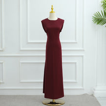 LR962+LR1003 Plain Bow Abaya Dress Set