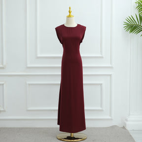 LR962+LR1003 Plain Bow Abaya Dress Set