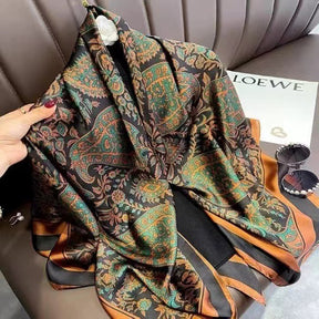 21203  Printed Extra-Long Lightweight Polyester Layering Scarf