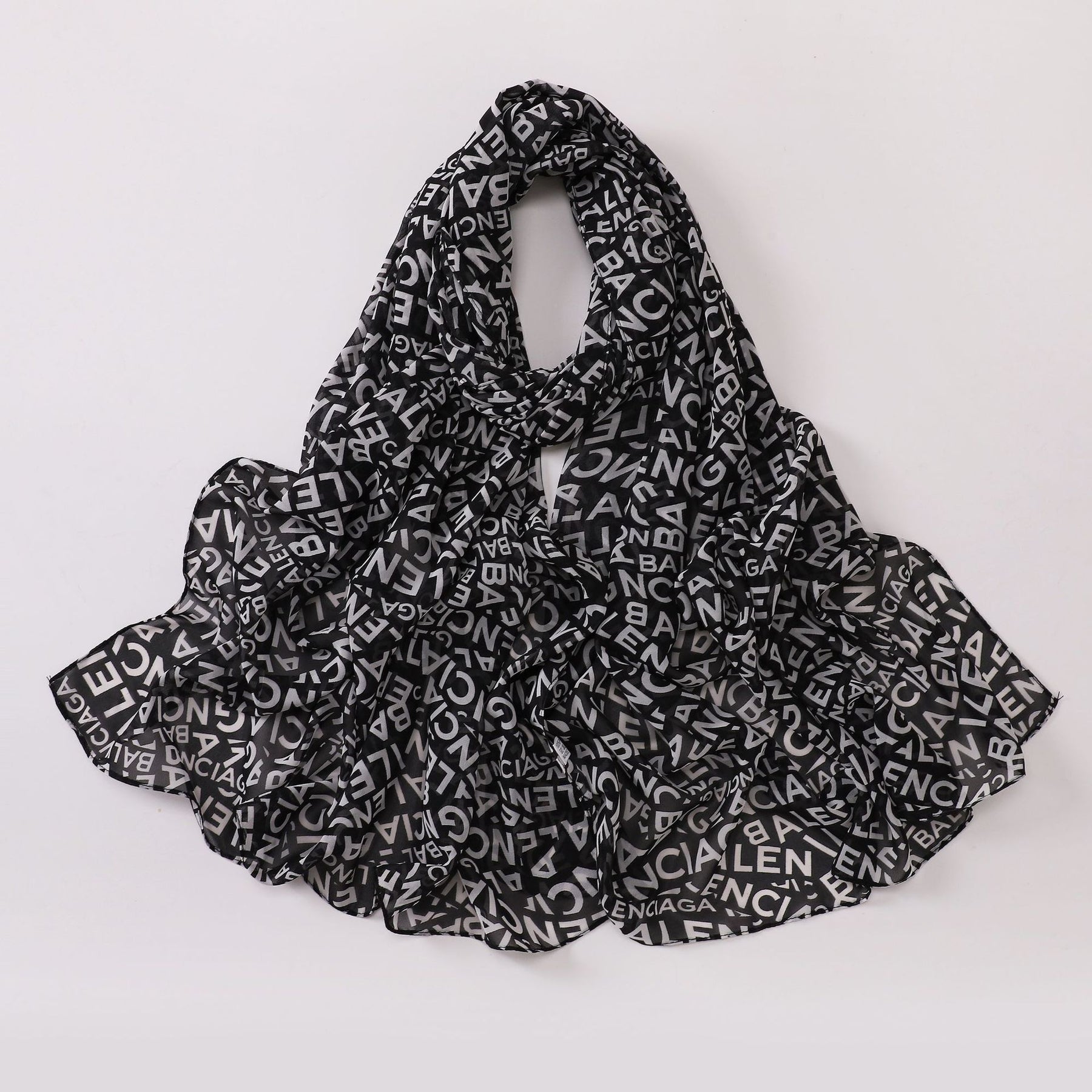 W-0022  Ditsy Floral Printed Pearl Chiffon Hijab