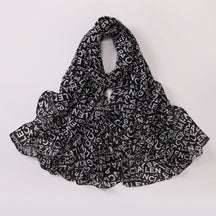 W-0022  Ditsy Floral Printed Pearl Chiffon Hijab