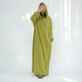 LR921  Solid color hooded sweater dress