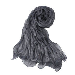 WJ090  Plain breathable bright silk bubble crepe hijab