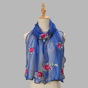 YSY559 Exquisite yarn embroidered scarf shawl