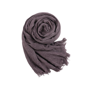 WJ070  Crinkled Rayon Scarf, Finished with Side Fringe