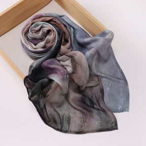 MSL395  Modal printed double stitch scarf