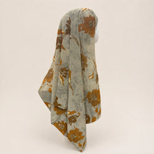 JBXF000  Printed Chiffon Hijab + Attached Tie Back Cap