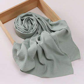 MSL426   Imitation cotton and linen pleated hijab