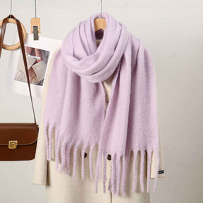 DJ004  Winter Warm Scarf - Plain & Elegant Tassels