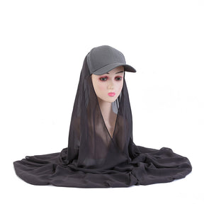 JM08  Sunscreen shawl headband new style pearl chiffon cap one-piece fashion shawl scarf