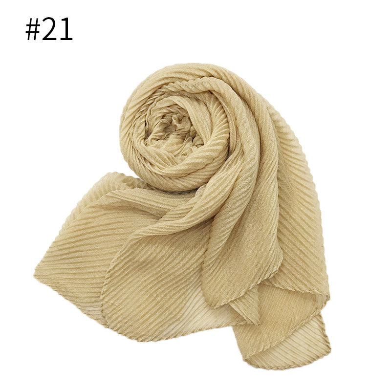 ND349  Plain Breathable Voile Twill Crinkle Hijab