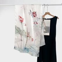 FSHHE  Elegant Versatile 100% Mulberry Silk Printed Scarf