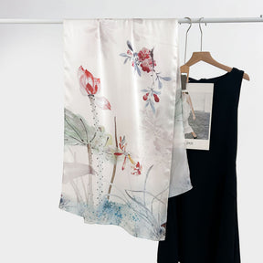 FSHHE  Elegant Versatile 100% Mulberry Silk Printed Scarf