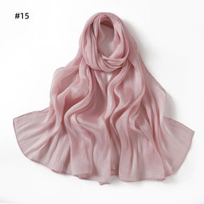 YZ206  Spring and summer new thin soft shiny silk shawl scarf