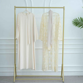 LR1069  3D Floral Beaded Cardigan Abaya