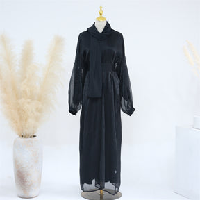 LR698 Everyday solid puff sleeve robe cardigan