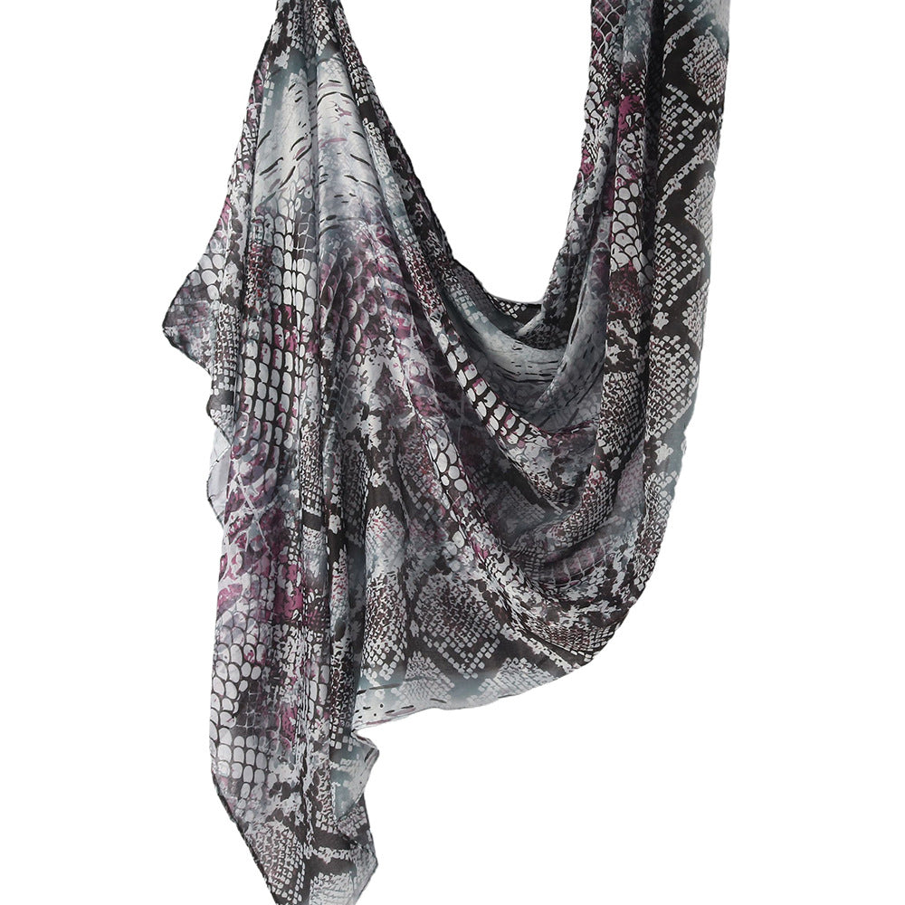 WJ001  Printed Tie-Dye Polyester Long Hijab