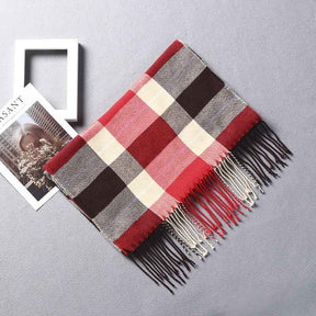 TL-32  Fashion Plaid Faux Cashmere Scarf