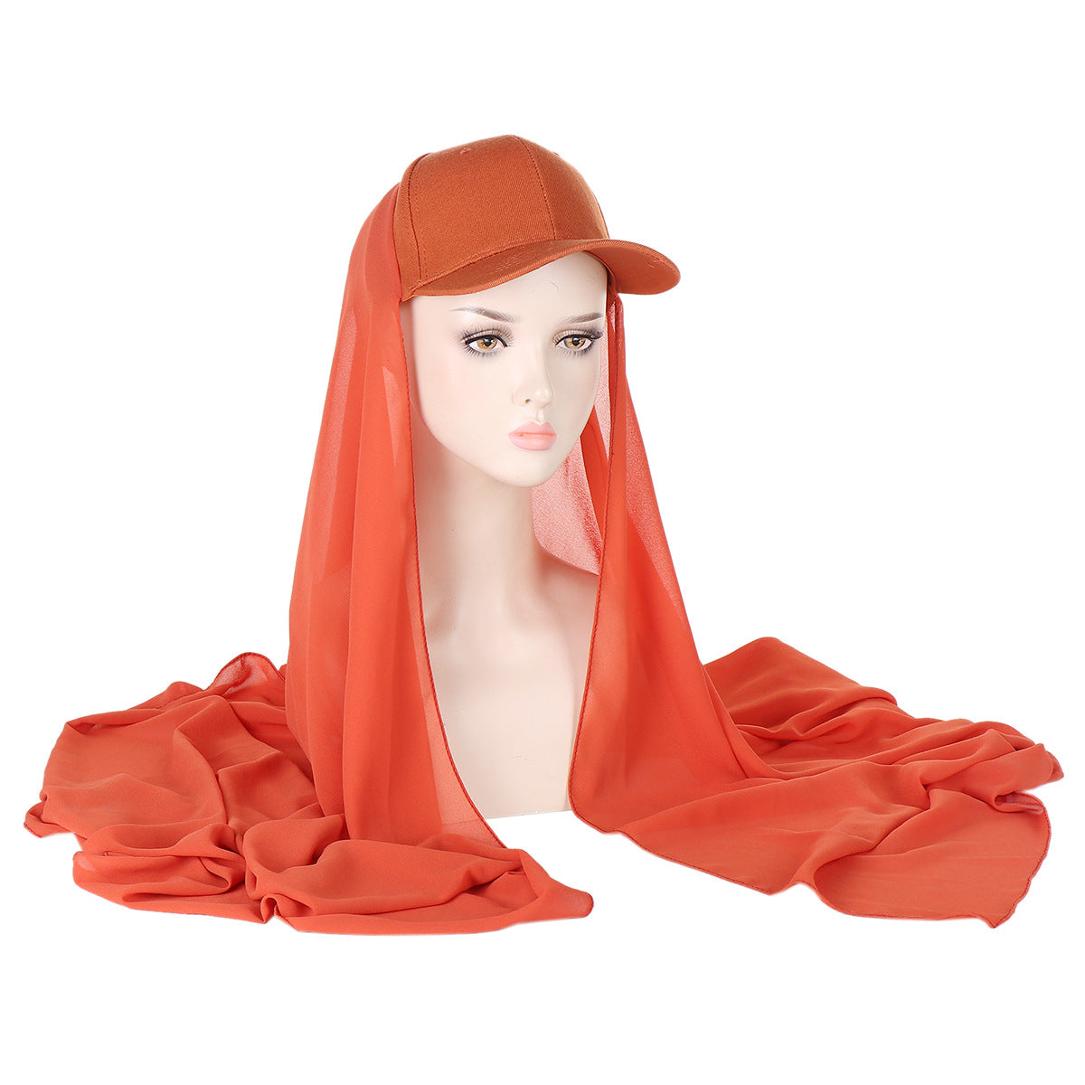 ER01  Solid color pearl scarf and cotton sports wind baseball cap One 2-piece cover scarf and hat instant hijab sport hijab