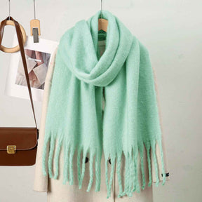 DJ004  Winter Warm Scarf - Plain & Elegant Tassels