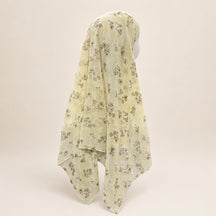 JBXF000  Printed Chiffon Hijab + Attached Tie Back Cap