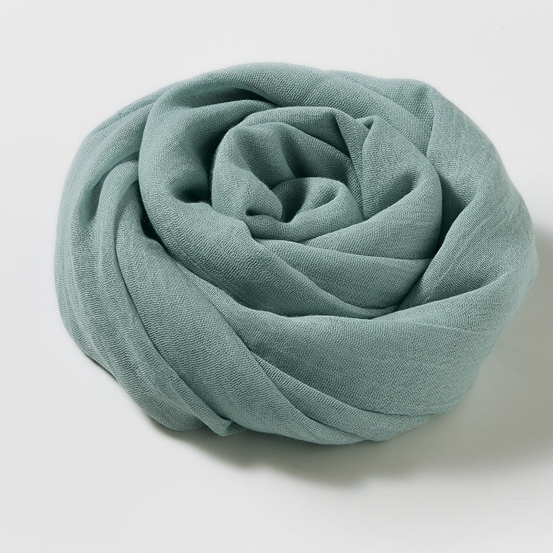 MM02 Women's solid color cotton and linen scarf