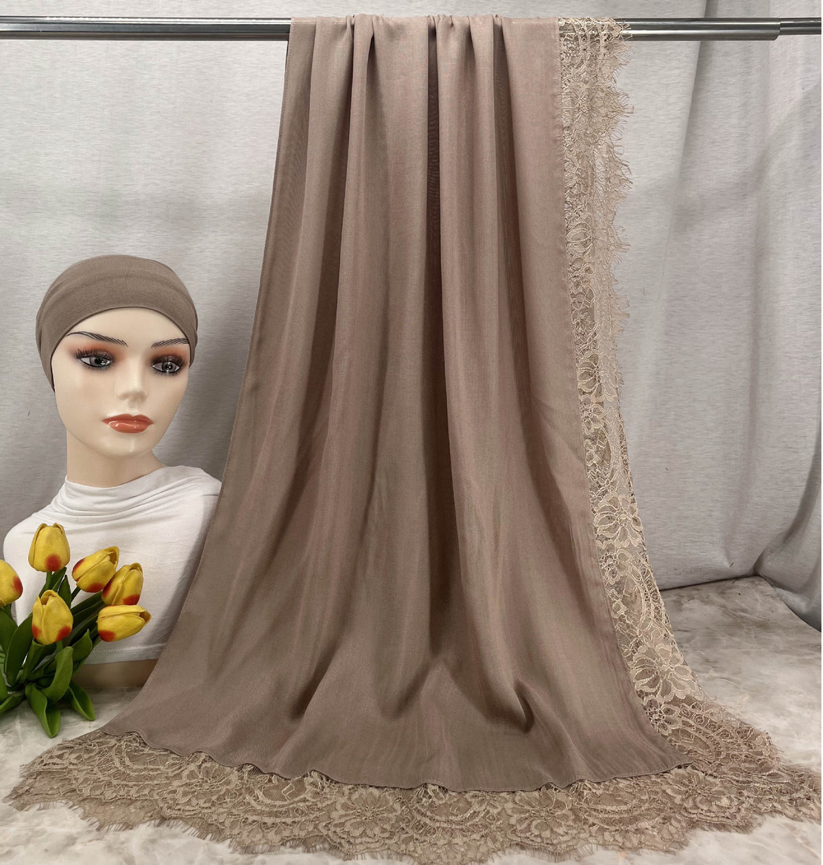 HY002  Elegant Plain Breathable Modal Hijab + Undercap Set