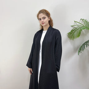 LRDB010+LRDB011  Fashion Print Elegant Cardigan Dress with Hijab Two-Piece Set