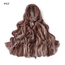 YZ331  Gradient Viscose Crinkle Long Hijab Lightweight Breathable