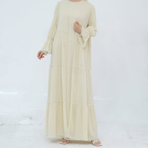 LR866+LR867   (abaya + hijab + underwear)Elegant Cardigan abaya