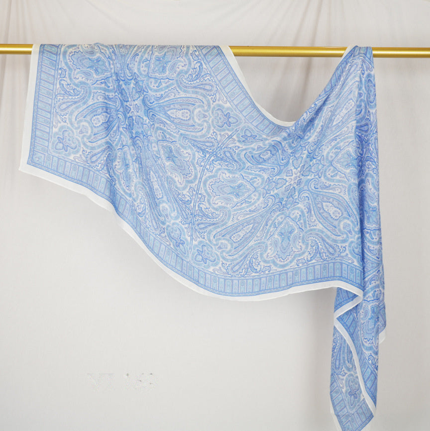 DL002  Double-Sided Modal Printed Single-Stitch Right-Angle Rolled-Edge Hijab